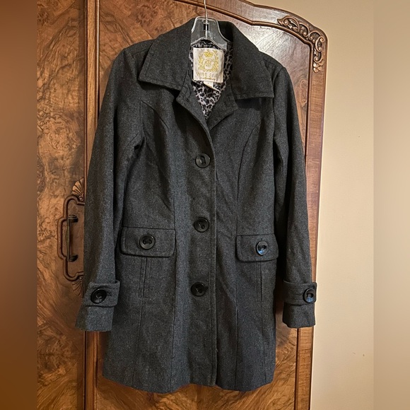Wet Seal gray wool/poly blend coat jacket size M great classic style - Picture 1 of 8